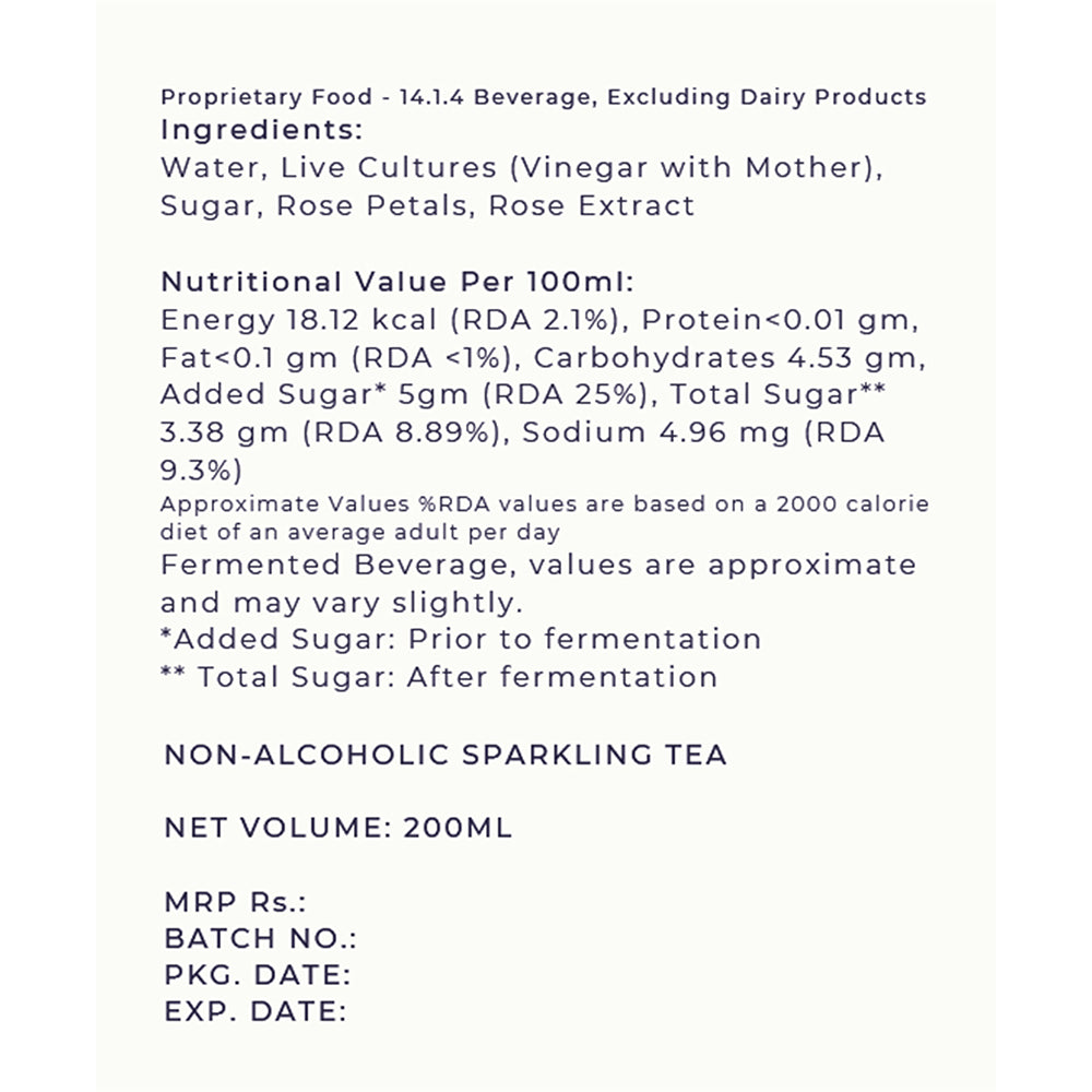 Rose Kombucha, 200ml