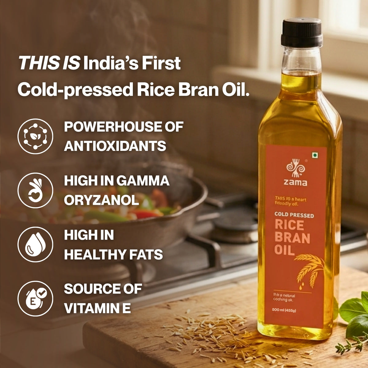 Cold-pressed Rice Bran Oil, 500ml
