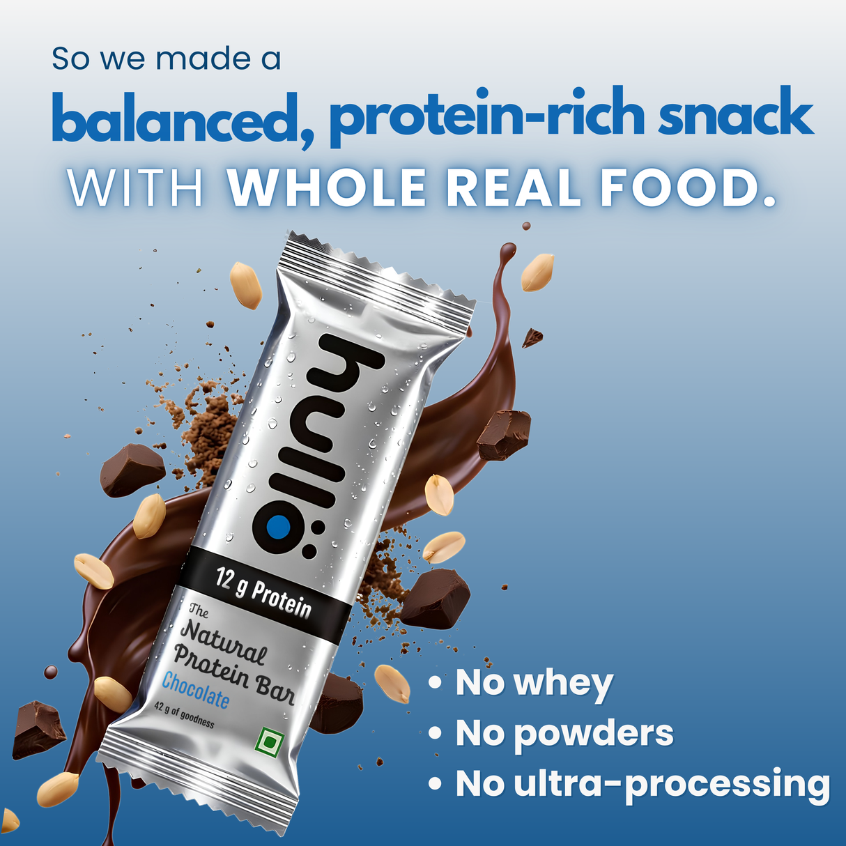 HULLO The Natural Protein Bar - Chocolate,252g (6x42g) - product image 7