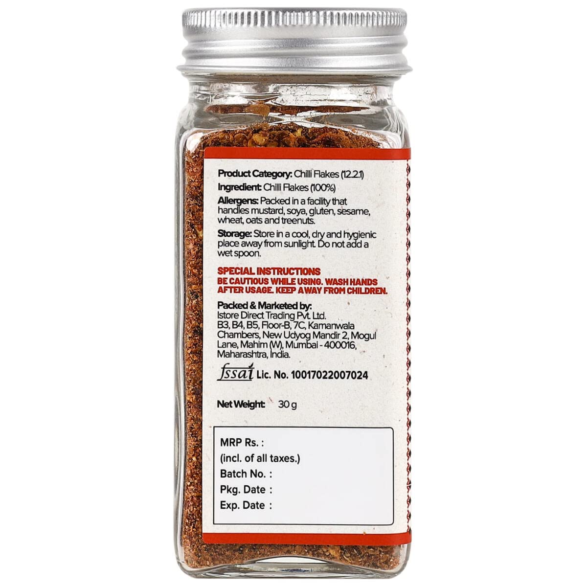 Urban Platter Bhut Jolokia Flakes, 30g (Ghost Pepper Chilli from the Valleys of Assam, Naga Chilli, Fiery & Hot, Sprinkle over pizzas, pasta, garlic bread, Use in stir-fries, noodles)