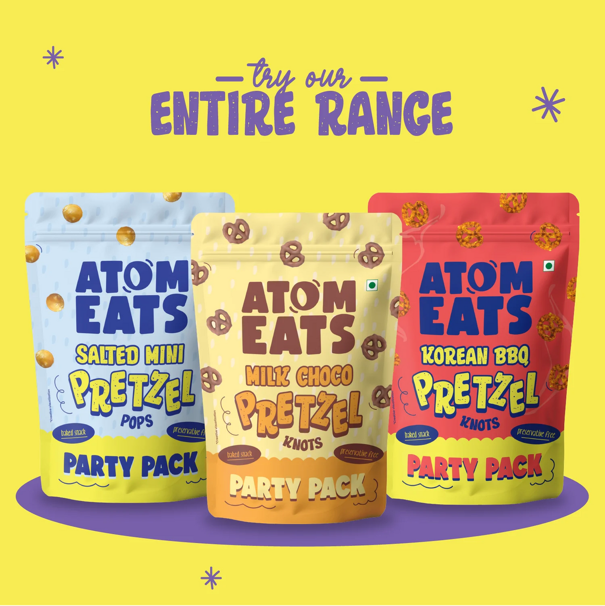 Salted Pretzel Mini Knots Party Pack,200g (Baked Crunchy Snack, Classic Salted Pretzel,| On-the-Go Snack)