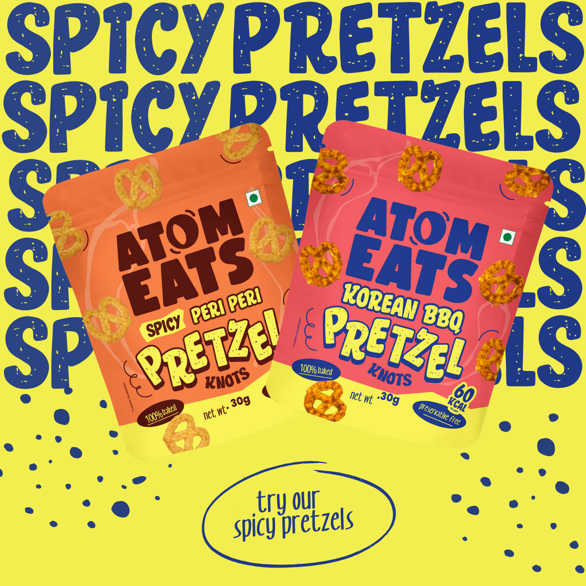 Atom Eats Korean BBQ Pretzels, 30g