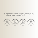 100% Natural Tender Coconut Water with Malai Chunks - 200ml, Pack of 4 (No Added Sugar, No Preservatives)