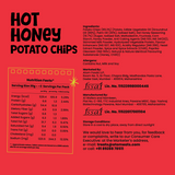 Atom Eats Hot Honey Potato Chips, 60g (Crispy Potato Chips, Sweet & Spicy Honey Chilli Flavor, Bold Crunchy Snack)