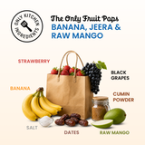 The Only Fruit Pops Banana, Jeera & Raw Mango, 60g (Real Fruit Pops | No Added Sugar | 5.37g Fibre | No Preservatives or Artificial Colours & Flavours)