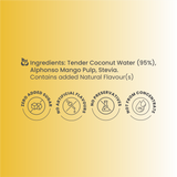 100% Natural Mango Mint Tender Coconut Water - 200ml, Pack of 4 (No Added Sugar, No Preservatives)