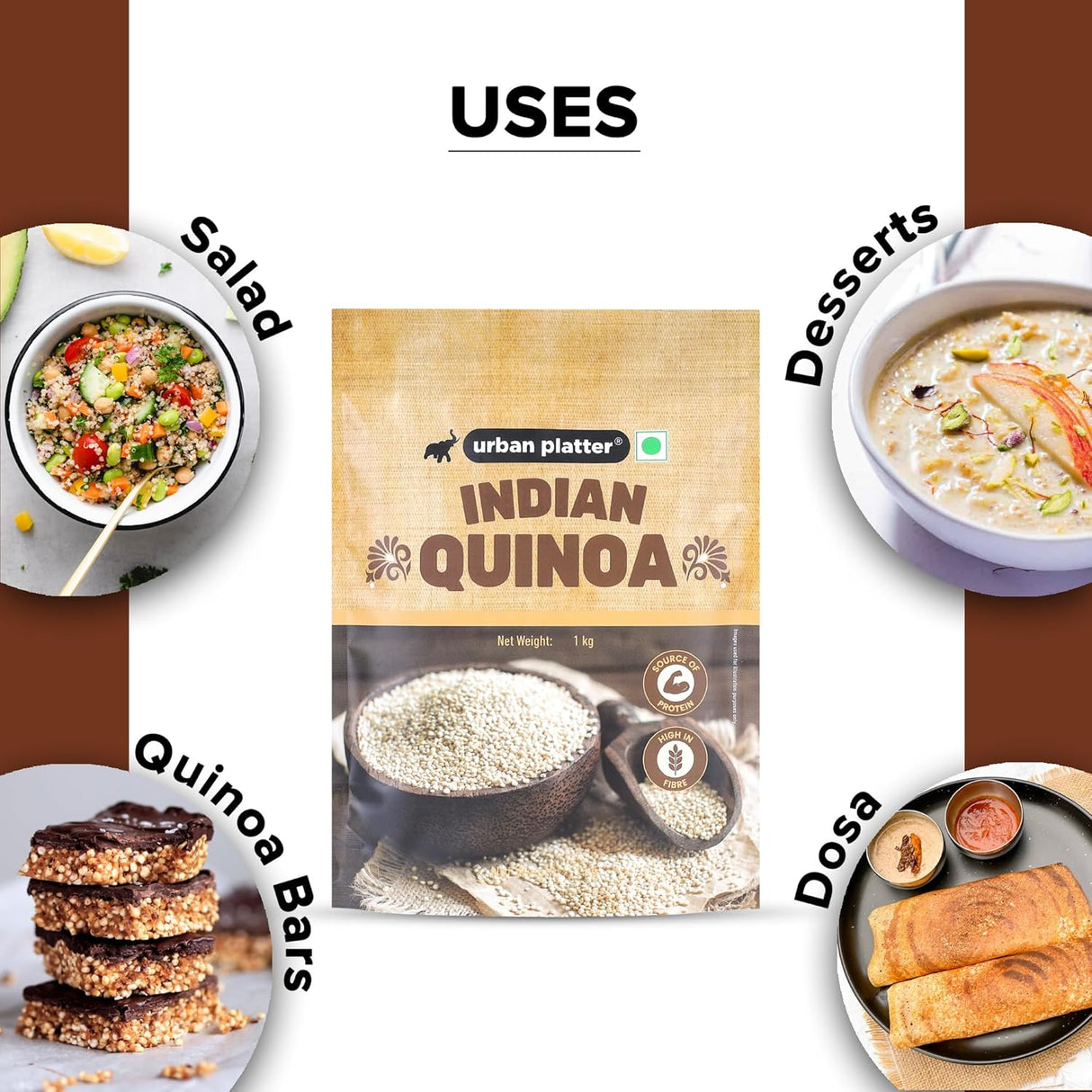 Whole White Indian Quinoa Grain, 1Kg