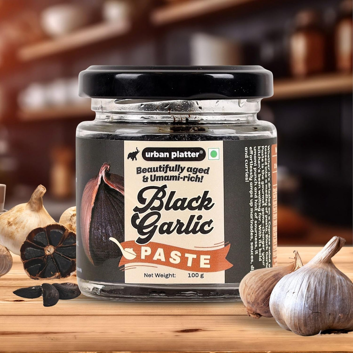 Urban Platter Black Garlic Paste, 100g [Umami-Rich, Slowly-aged, Functional Food, No preservatives]