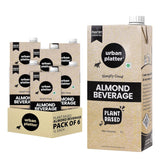 Urban Platter Almond Milk, 1 Litre, Pack of 6 (Unsweetened | Lactose-Free | Plant-Based Milk Alternative | Works Beautifully in Tea and Coffee)