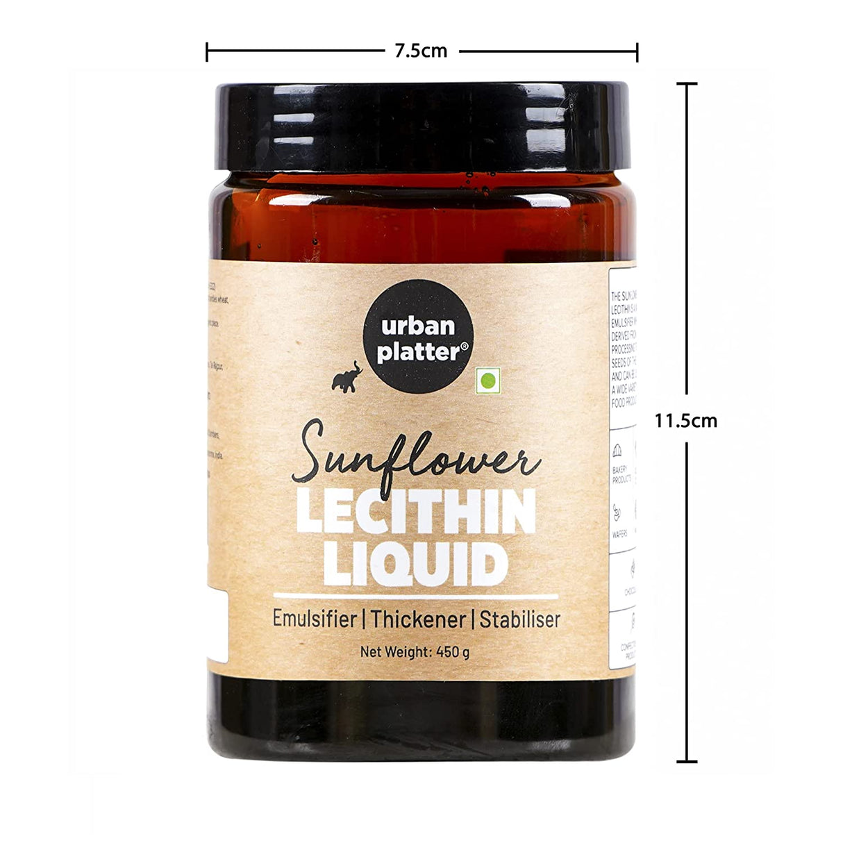 Urban Platter Sunflower Lecithin Liquid, 450g (Emulsifier|Thickener|Stabiliser|Natural Food Additive|Add to bakery products, chocolate, confectionery products)