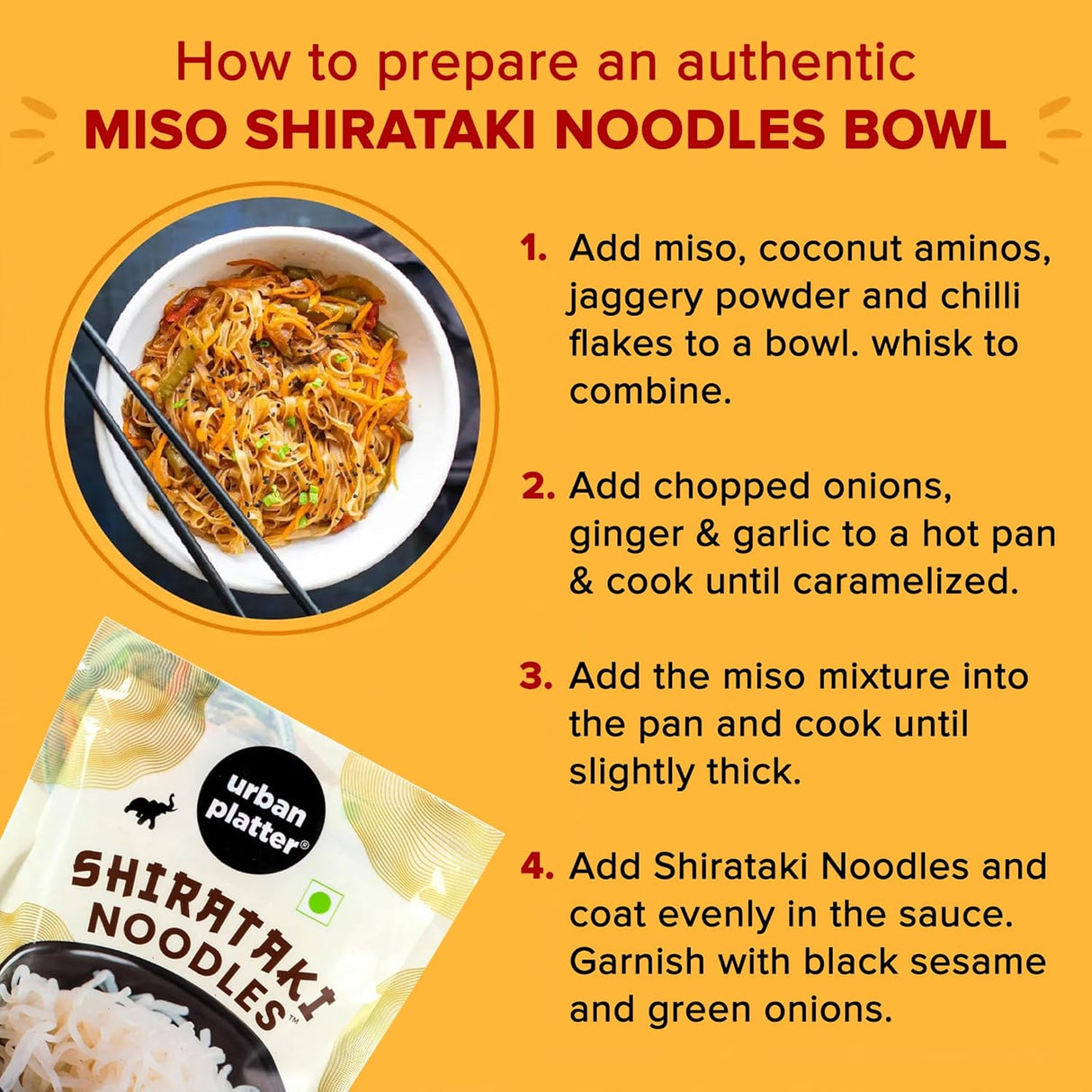 Urban Platter Shirataki Noodles, 270g (Keto-Friendly | Low-Carb | Fat-Free | Gluten-Free | Ultra-Low Calorie Konjac Miracle Noodles)