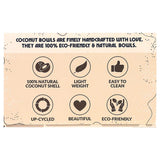 Urban Platter Palm Leaf Coconut Bowl, 1 Unit (Made in Vietnam | Light Weight | Jumbo Size | Eco-friendly)