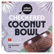 Urban Platter Checkered Coconut Bowl, 1 Unit (Made in Vietnam | Light Weight | Jumbo Size | Eco-friendly) - front pack