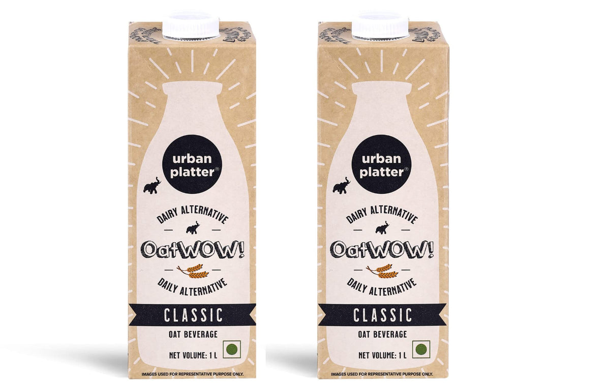 OatWOW! Classic Oat Beverage, 1L (Pack of 2, Plant-Based Milk Alternative | Dairy-Free & Lactose-Free | No Added Sugar | For Coffee, Chai, Smoothies & Sweets)