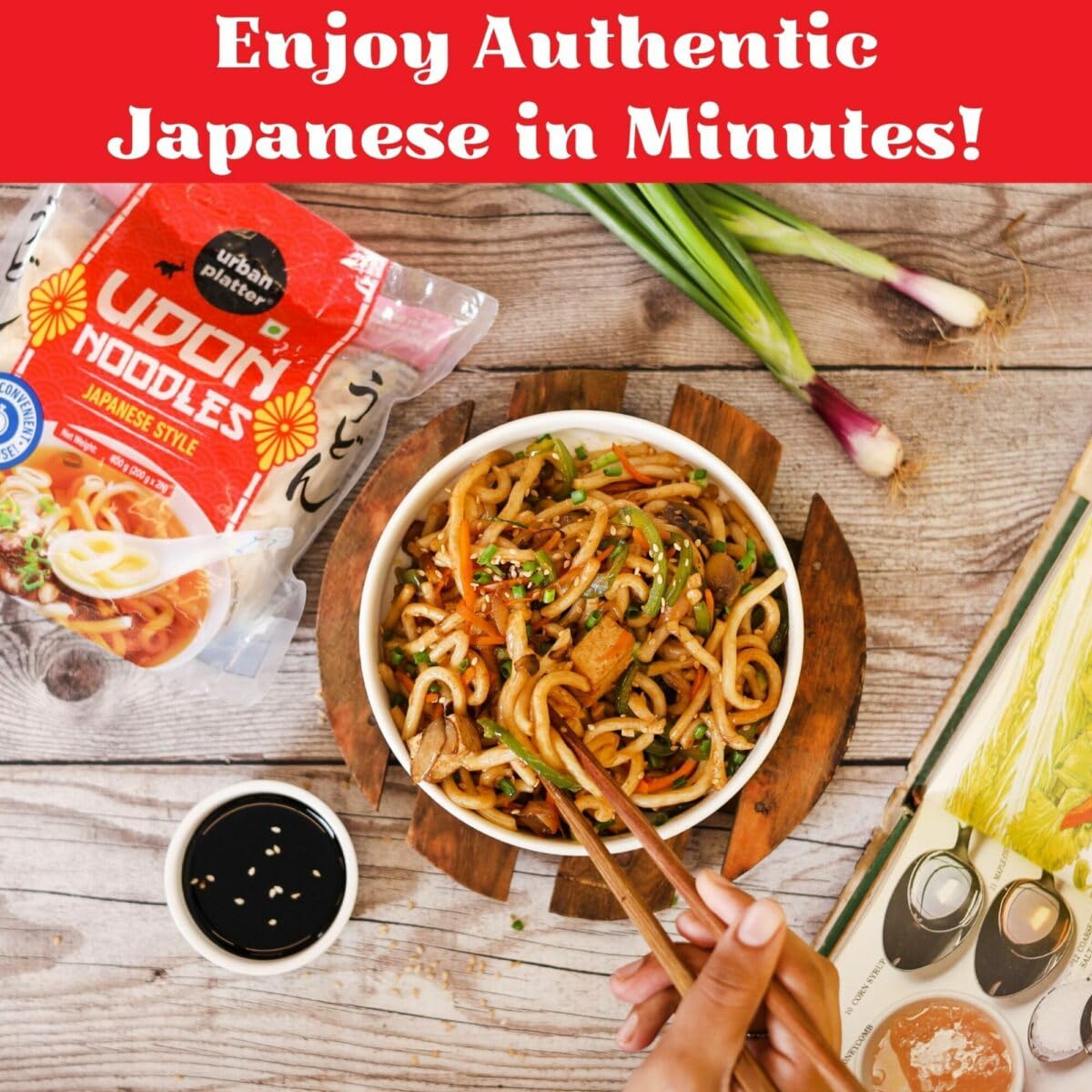 Urban Platter Thick Udon Noodles, (2N x 200g | Ready to Use | Use in Ramen and Stir Fries) (400g (Pack of 3))