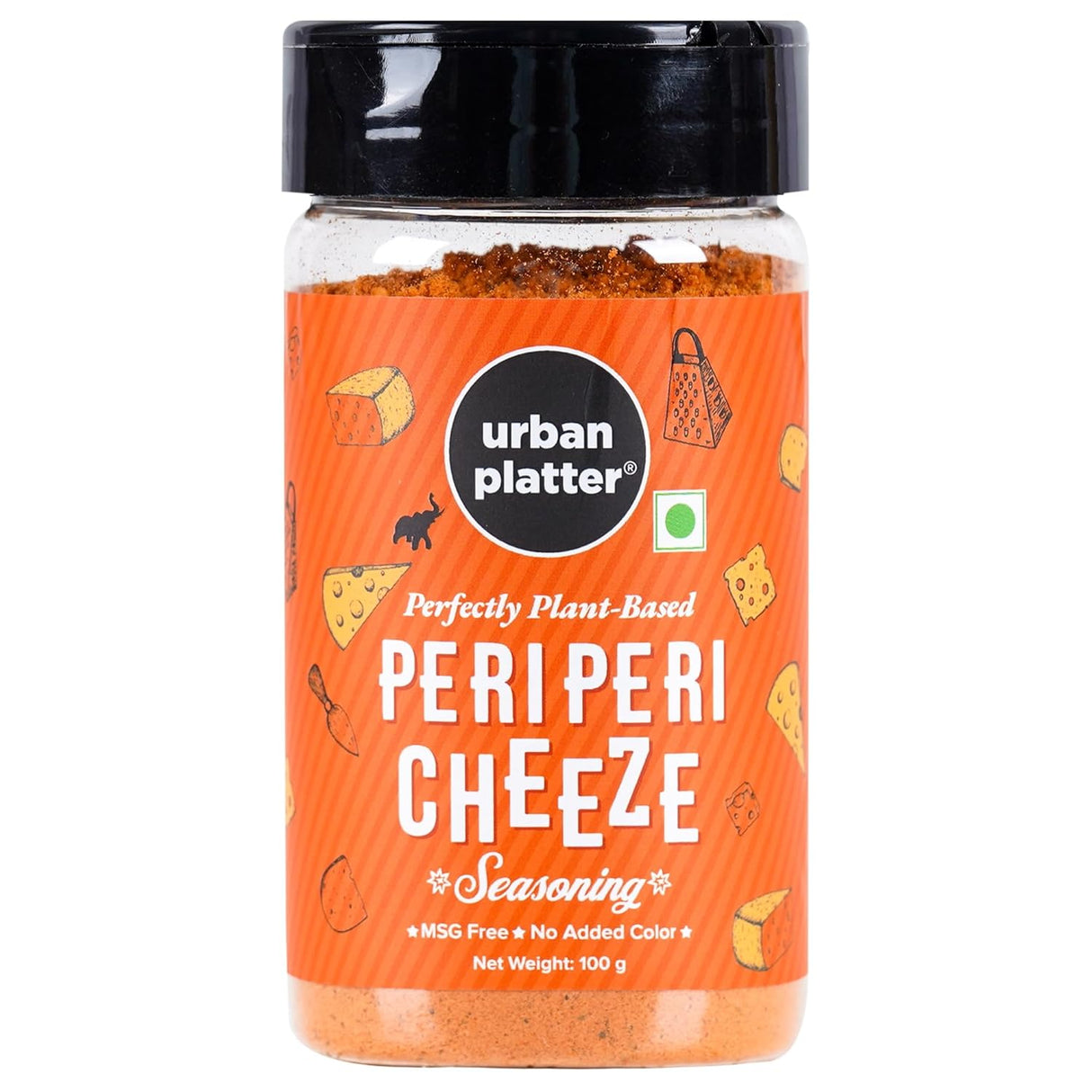 Urban Platter Perfectly Plant-Based Peri-Peri Cheeze Seasoning, 100g (Perfect for Popcorn, Fries and Pasta | Spicy, Tangy and Cheesy)