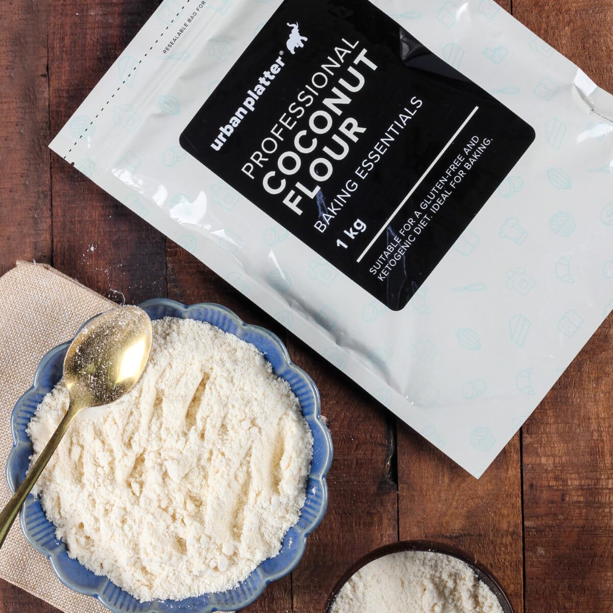 Urban Platter Coconut Flour, 1 Kg [Made with Coconuts from Tamil Nadu, Naturally Gluten-free, Fiber-rich, Paleo friendly, Perfect for baking, making cookies]
