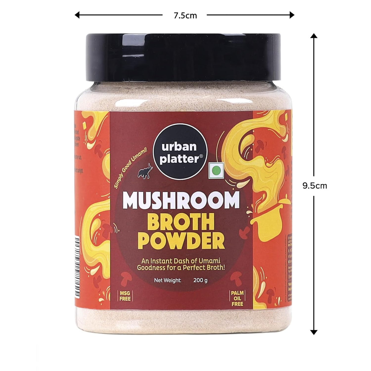 Urban Platter Mushroom Broth Powder, 200g (Instant Broth Powder| Stews and Soups | Umami | Plant Based Bouillon)