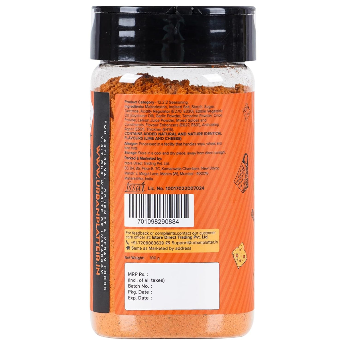 Urban Platter Perfectly Plant-Based Peri-Peri Cheeze Seasoning, 100g (Perfect for Popcorn, Fries and Pasta | Spicy, Tangy and Cheesy)