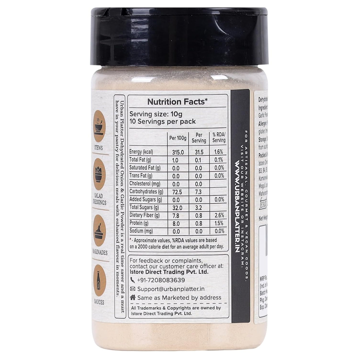 Urban Platter Dehydrated Onion and Garlic Powder, 100g