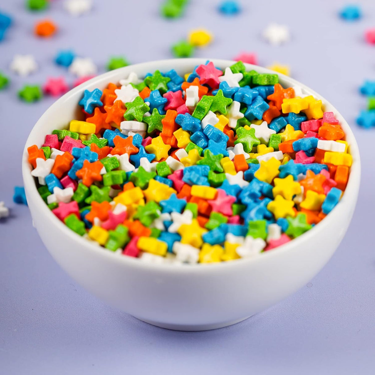 Urban Platter Rainbow Mini Star Sprinkles, 150g (Dairy-Free Tiny Decorative Sprinkle Candy for Cuunitakes, Cakes, Brownies, Doughnuts, Cookies and Ice Creams)