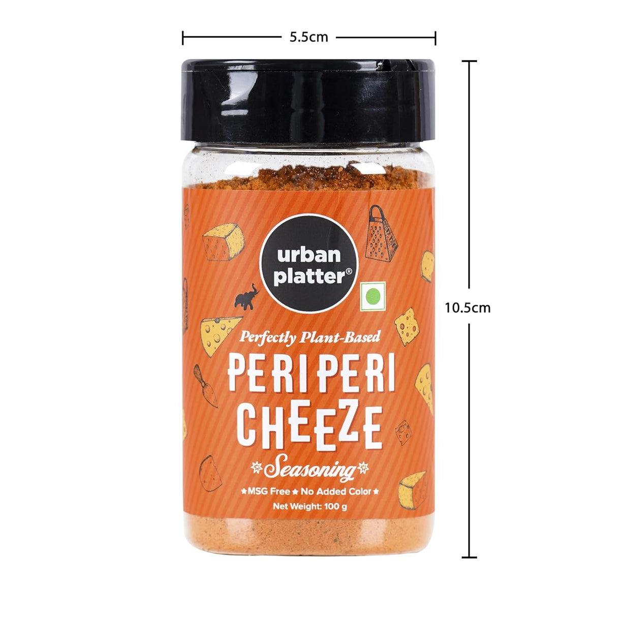 Urban Platter Perfectly Plant-Based Peri-Peri Cheeze Seasoning, 100g (Perfect for Popcorn, Fries and Pasta | Spicy, Tangy and Cheesy)