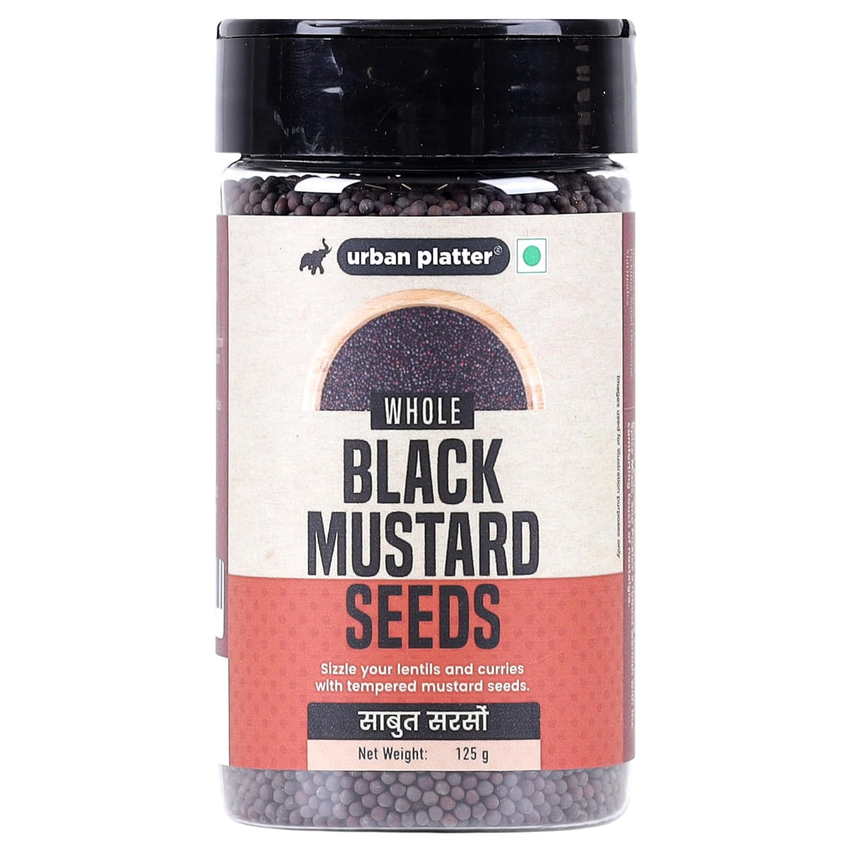 Urban Platter Whole Black Mustard Seeds, 125g (Rai | Sabut Sarson | Whole Spices | Indian Khada Masala)