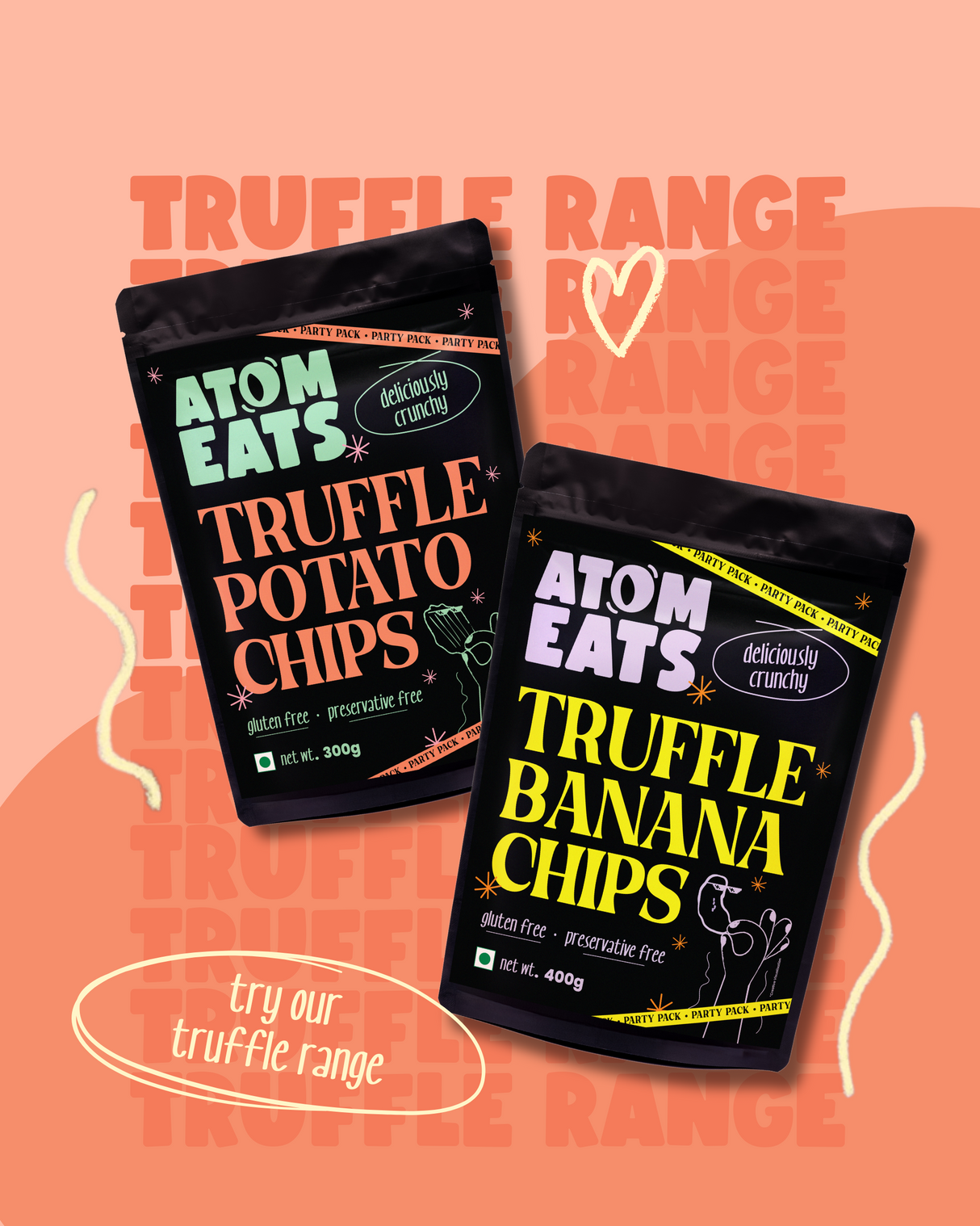 Atom Eats Truffle Potato Chips Party Pack, 300g