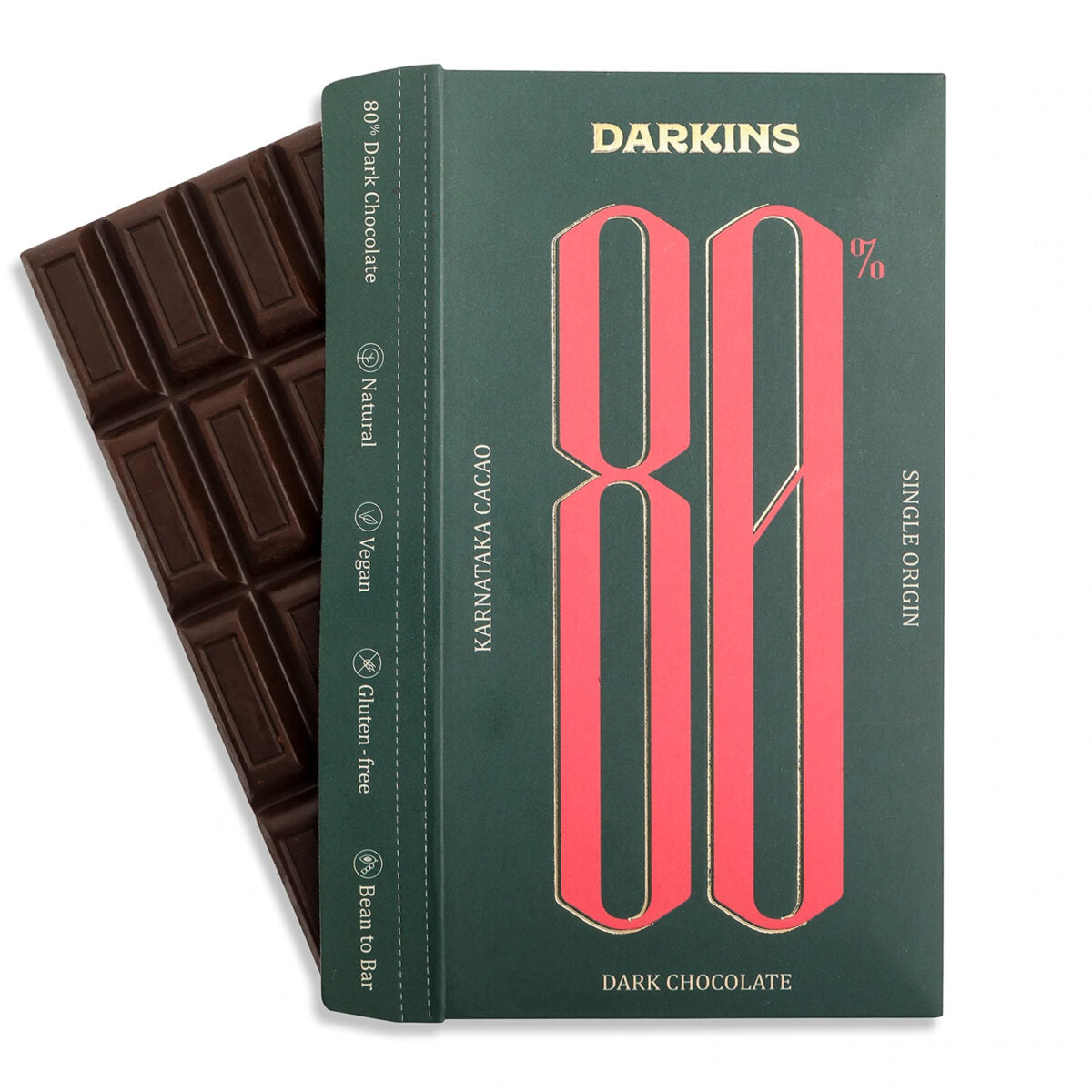 Darkins Karnataka 80% Single Origin Dark Chocolate Bar, 65g