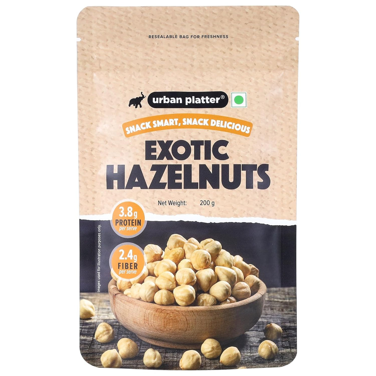 Urban Platter Exotic Hazelnut Kernels, 200g (Protein & Fibre-Rich | Nutrient-Dense | Perfect for Snacking & Desserts)