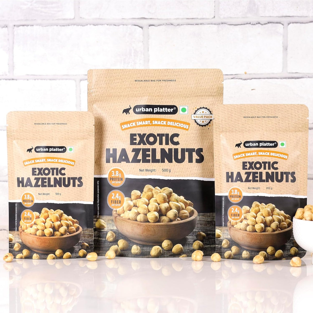Urban Platter Exotic Hazelnut Kernels, 200g (Protein & Fibre-Rich | Nutrient-Dense | Perfect for Snacking & Desserts)