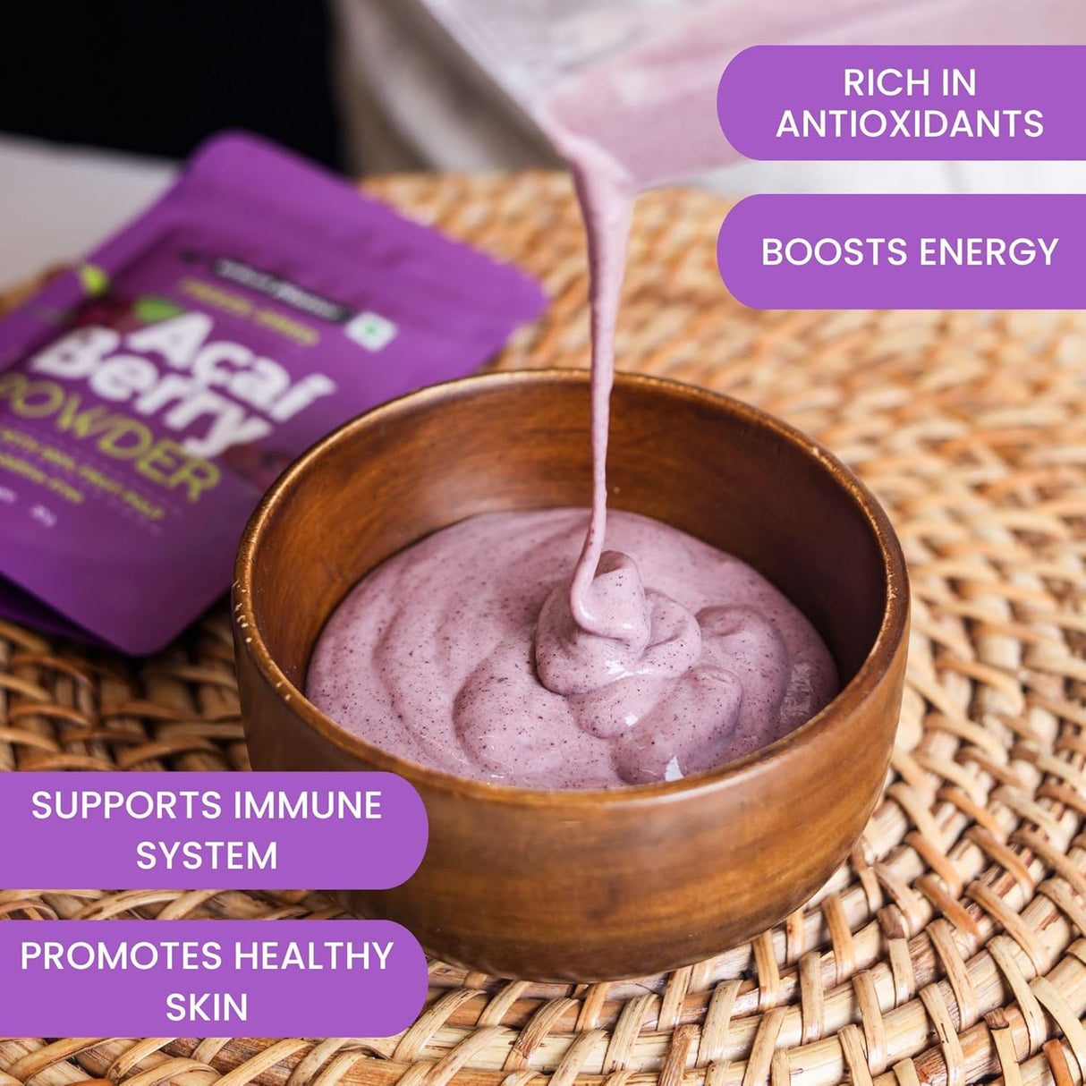 Urban Platter Freeze-dried Acai Berry Powder, 30g (Brazilian Superfood | Rich in Antioxidants | Perfect for Smoothies & Bowls)