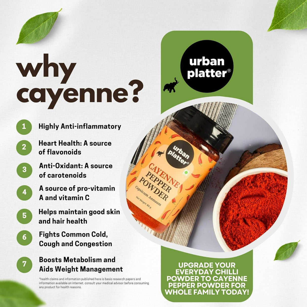 Urban Platter Cayenne Pepper Powder, 400g (Capsicum annuum Powder | Supports Heart Health | Aids Digestion)