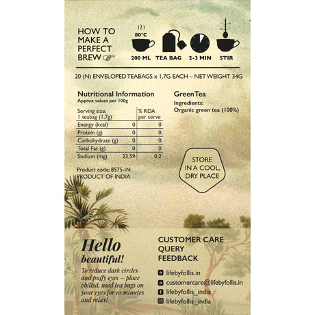 Green Tea, 34g (Organic, 20 Tea Bags)