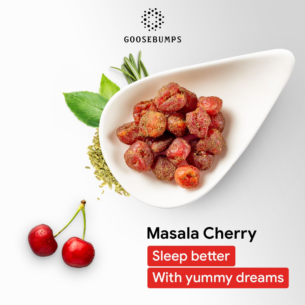 Goosebumps Masala Dried Cherries | Digestive Masala Cherry | Dehydrated Fruit | 150 Gms