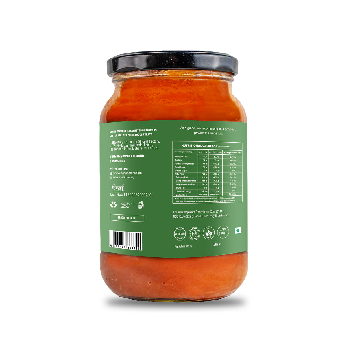 Acasa Classico Sauce by Little Italy, 300g