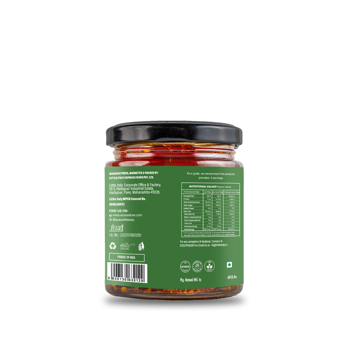 Acasa Aglio Olio Sauce by Little Italy, 200ml