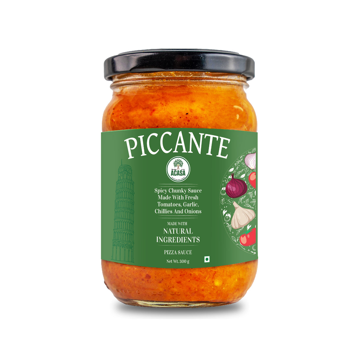 Acasa Piccante Spicy Pizza Sauce by Little Italy, 300g