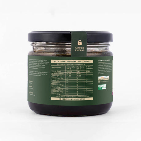 Forest Honey, 350g (Raw, Pure & Unprocessed, 100% Natural, Wild, and Unfiltered Honey, Freshly-Sourced, Apis Cerana Honey from Indigenous Bees of the Ratnagiri Forests)