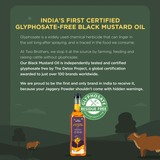 Two Brothers Organic Farms Mustard Oil/Sarso Ka Tel, 1L (Made using farm grown Mustard seeds, Cold-Pressed and Single-Filtered Oil for healthier Cooking, Kacchi Ghani, Natural and Unrefined)