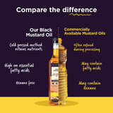 Mustard Oil/Sarso Ka Tel, 1L (Made using farm grown Mustard seeds, Cold-Pressed and Single-Filtered Oil for healthier Cooking, Kacchi Ghani, Natural and Unrefined)