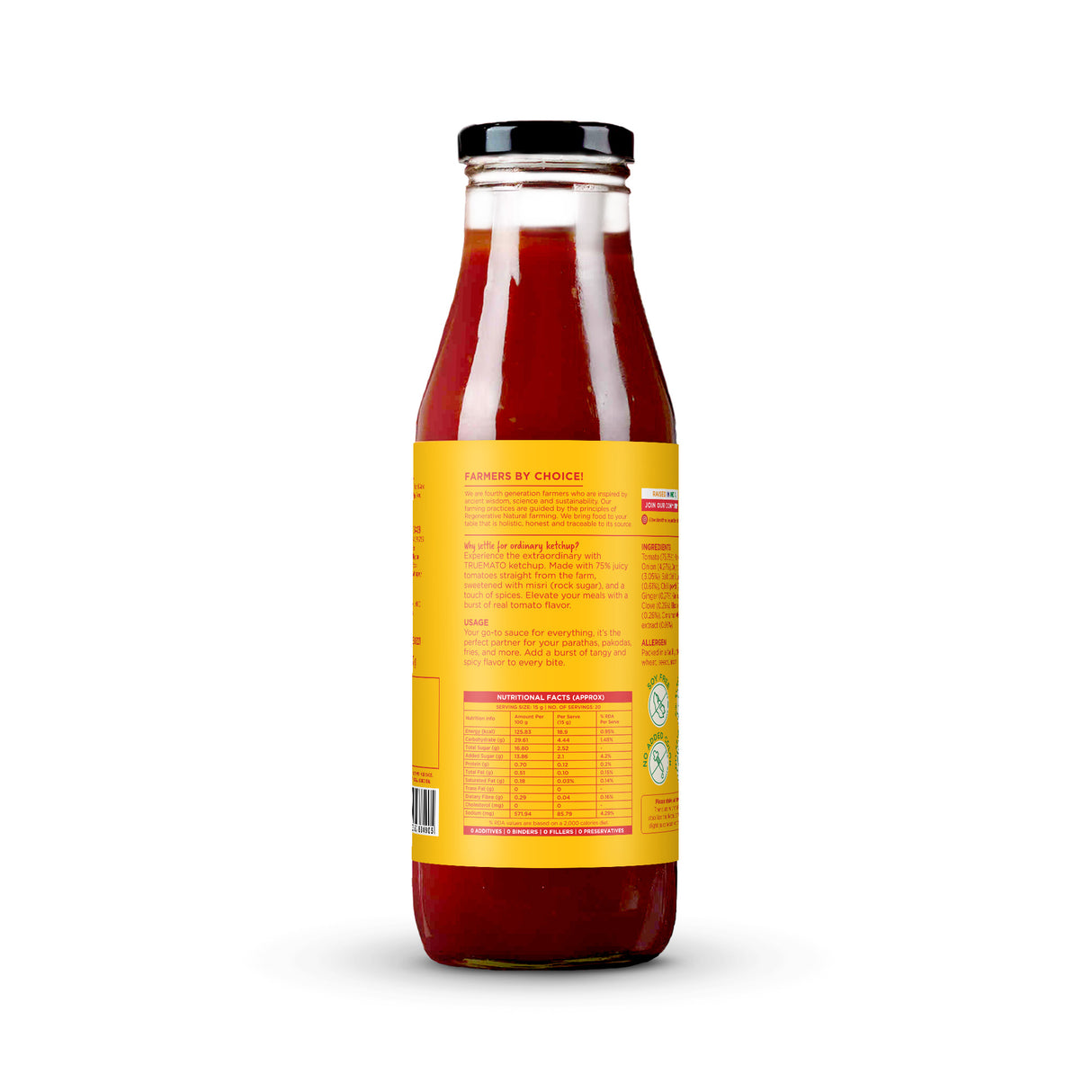 Truemato Ketchup - Spicy Tomato Ketchup 300g (Naturally Made with 75% Fresh Tomatoes, No Refined Sugar)