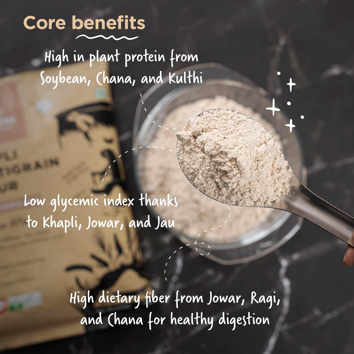Two Brothers Organic Farms Khapli Multigrain Atta, 1kg (8 Super Grains Flour Mix, Diabetic Friendly, High Fibre & High Protein, Low GI Atta, Khapli, Jowar, Jau, Ragi, Soybean, Kulthi, Chana, Alsi)
