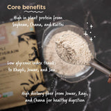 Two Brothers Organic Farms Khapli Multigrain Atta, 1kg (8 Super Grains Flour Mix, Diabetic Friendly, High Fibre & High Protein, Low GI Atta, Khapli, Jowar, Jau, Ragi, Soybean, Kulthi, Chana, Alsi)