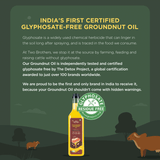 Two Brothers Organic Farms Groundnut Oil, 1L (Cold Pressed Kacchi Ghani, Unrefined, Single-Filtered, Natural Shengdana Oil for Cooking & Frying, Rich Nutty Aroma, Mungfali Tel)