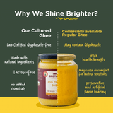 Two Brothers Organic Farms A2 Ghee, 500ml (Free-grazed, Grass-fed Desi Gir Cows, Traditional Bilona Method, Pure, Natural and Healthy Ghee, Farm-Made A2 Cow Ghee with Probiotics for Gut Health)