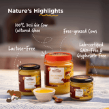 Two Brothers Organic Farms A2 Ghee, 500ml (Free-grazed, Grass-fed Desi Gir Cows, Traditional Bilona Method, Pure, Natural and Healthy Ghee, Farm-Made A2 Cow Ghee with Probiotics for Gut Health)