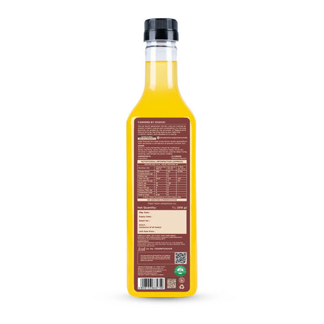 Groundnut Oil, 1L (Cold Pressed Kacchi Ghani, Unrefined, Single-Filtered, Natural Shengdana Oil for Cooking & Frying, Rich Nutty Aroma, Mungfali Tel)