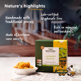 Two Brothers Organic Farms Handmade Sugarcane Jaggery Block, 900g (Unrefined, Preservative-Free, Nutrient-Rich Gud, Iron-Boosting, Healthy Sugar Substitutes)
