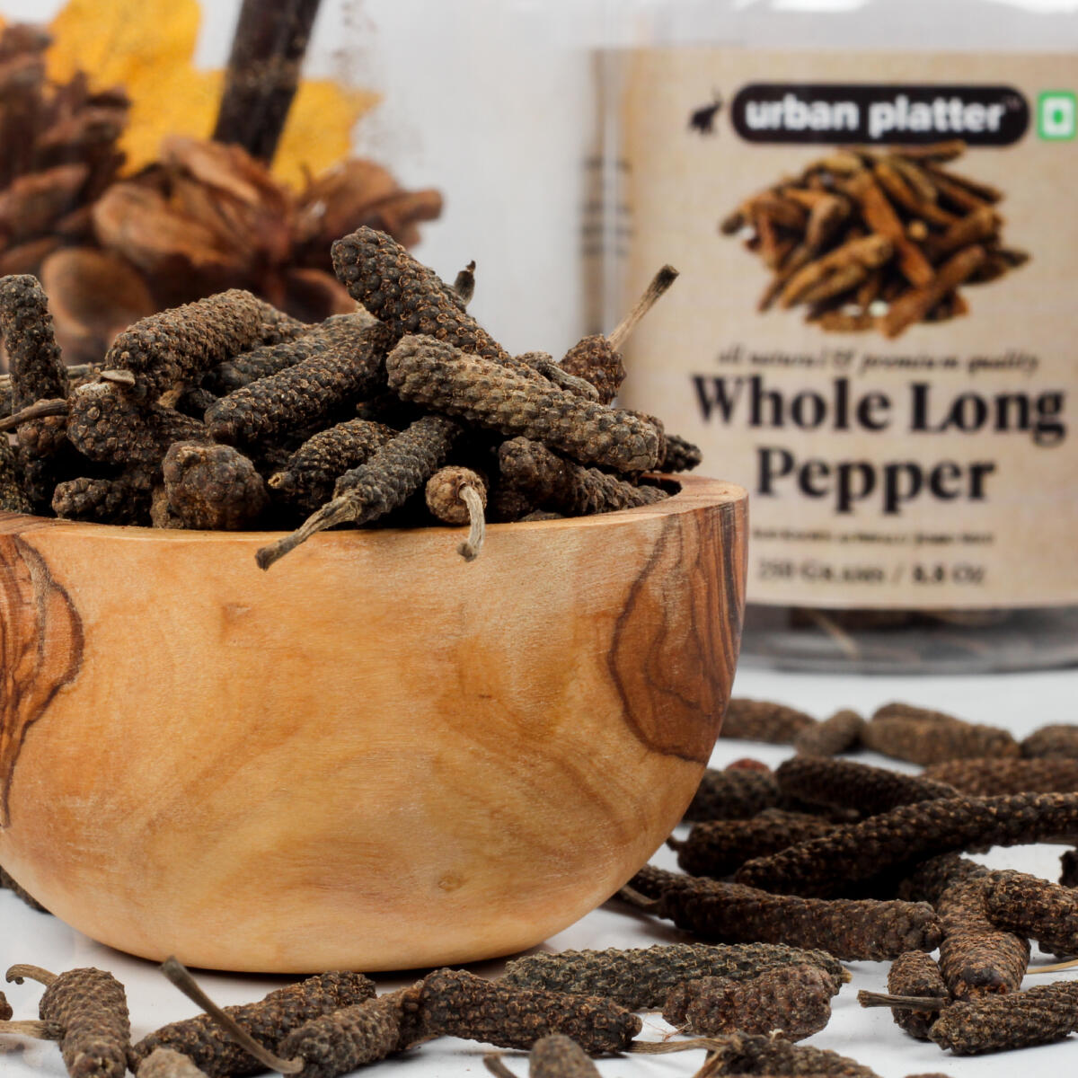 Urban Platter Whole Long Pepper (Pippali), 250g / 8.8oz [Jumbo Sized, Premium Quality, Aromatic]